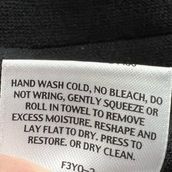 Eileen Fisher Washable Wool Ribbed Pleated Dress Black Size PP NEW - Picture 12 of 12